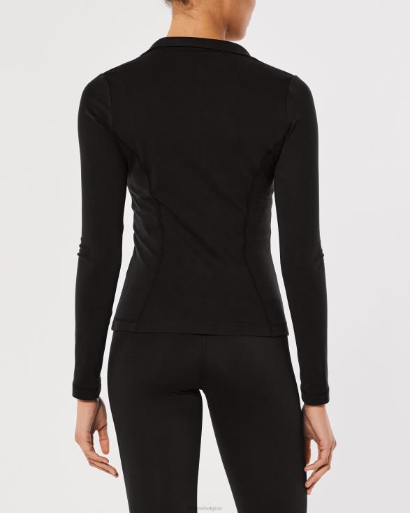 Gilly Hicks Active Recharge lange jas zwart vrouwen Hollister toppen 06JX57