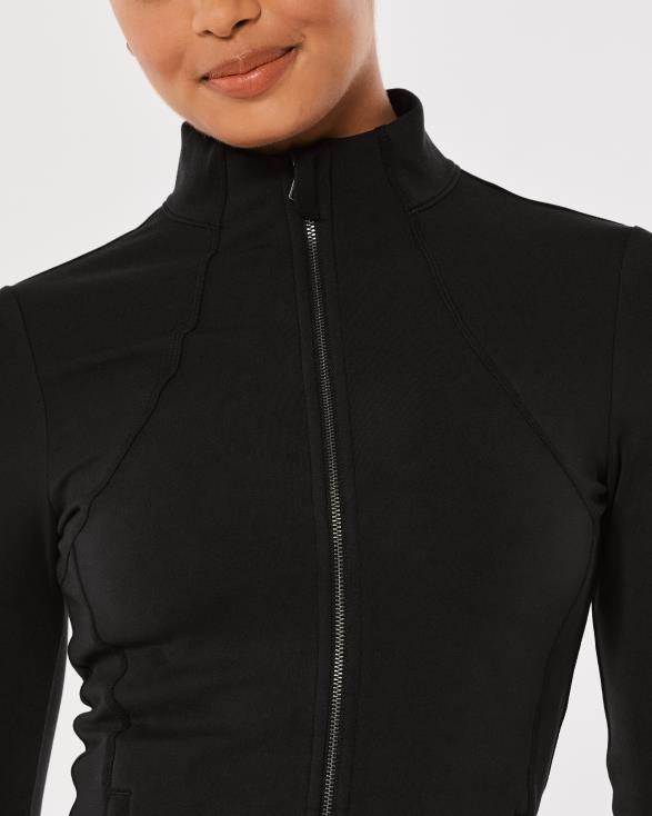 Gilly Hicks Active Recharge lange jas zwart vrouwen Hollister toppen 06JX57