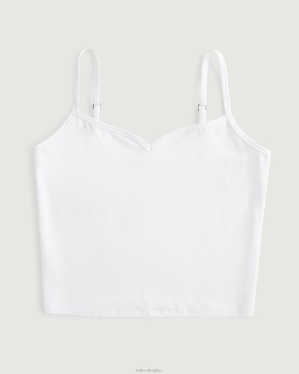 cami met staand decolleté van naadloze stof wit vrouwen Hollister toppen 06JX244