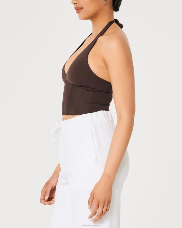 gilly hicks micro-modale halter bustier donker bruin vrouwen Hollister toppen 06JX453