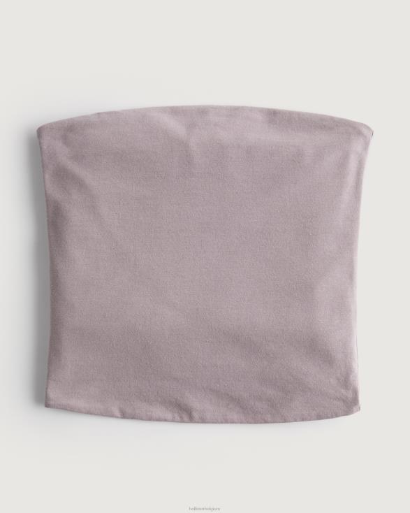 strapless tubetop paars grijs vrouwen Hollister toppen 06JX80