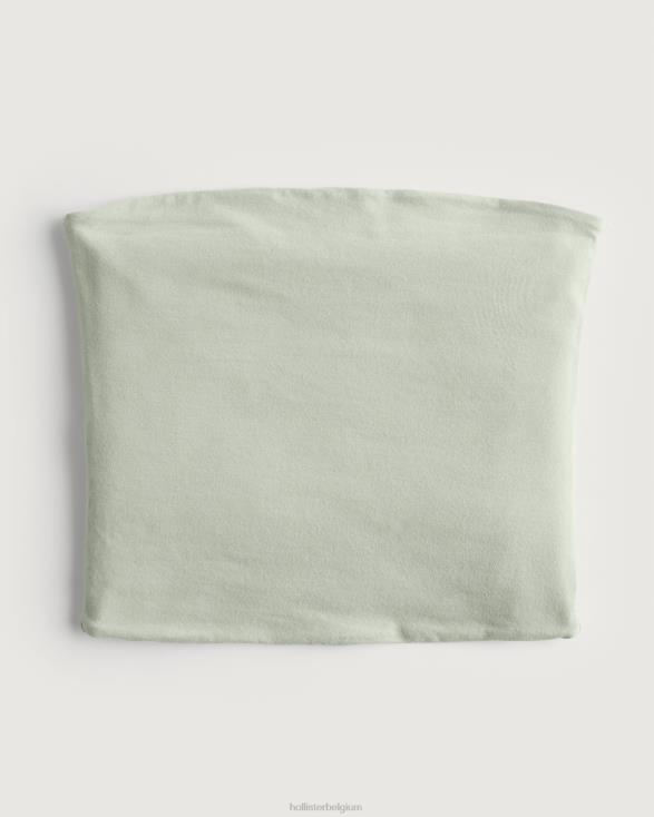 strapless tubetop salie groen vrouwen Hollister toppen 06JX421