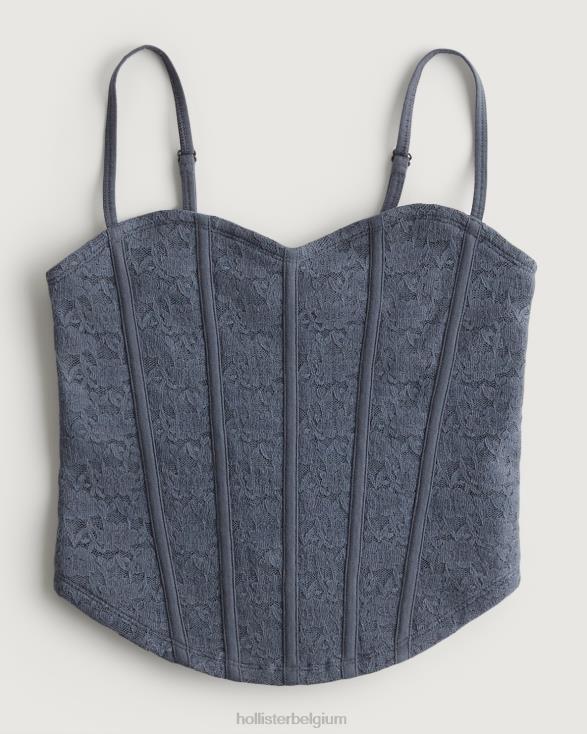 sweetheart cami met kanten zoom marine vrouwen Hollister toppen 06JX263