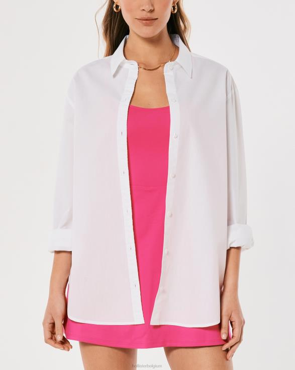 gilly hicks geweven overhemd wit vrouwen Hollister toppen 06JX305