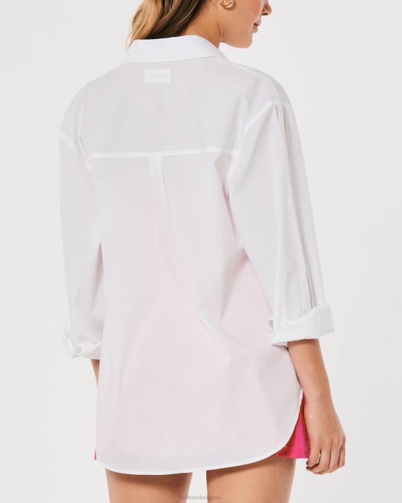 gilly hicks geweven overhemd wit vrouwen Hollister toppen 06JX305