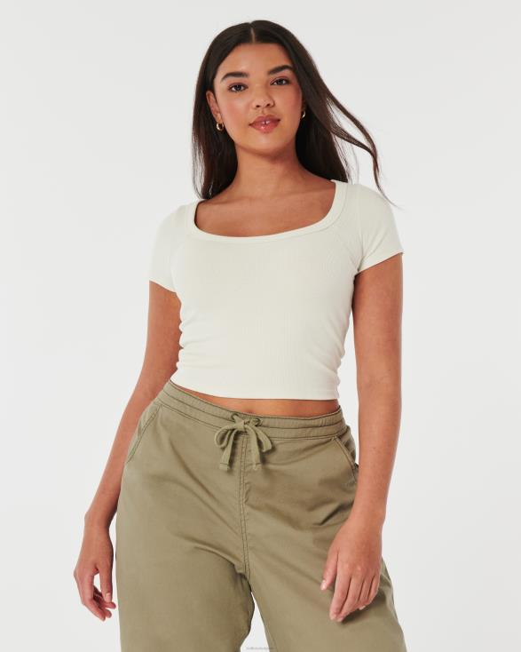 geribbeld scoop baby T-shirt room vrouwen Hollister toppen 06JX228