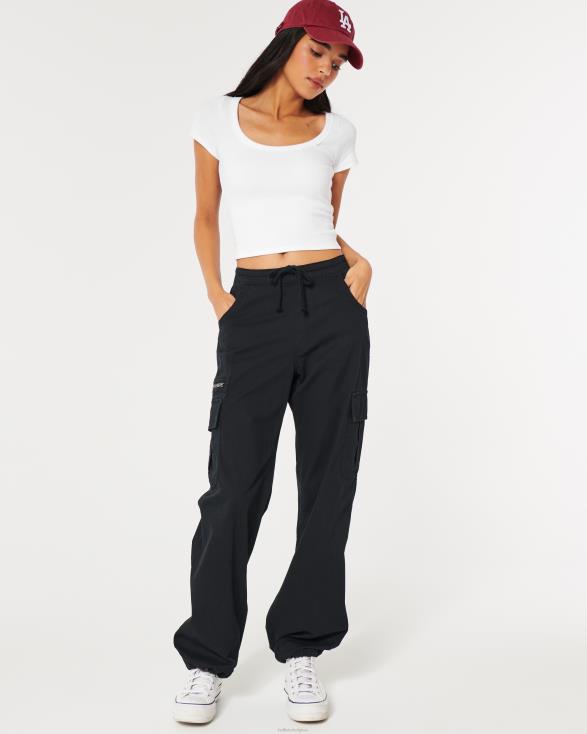 geribbeld scoop baby T-shirt wit vrouwen Hollister toppen 06JX99