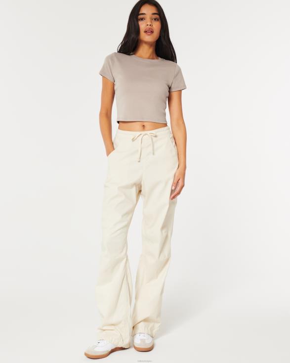 katoenen crew baby-T-shirt taupe vrouwen Hollister toppen 06JX13