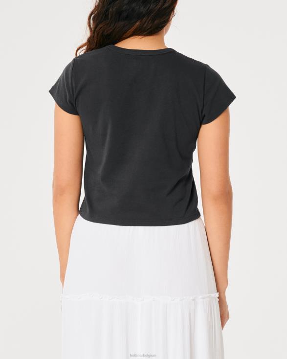 ontspannen st. lucia grafisch babyt-shirt donker grijs vrouwen Hollister toppen 06JX252