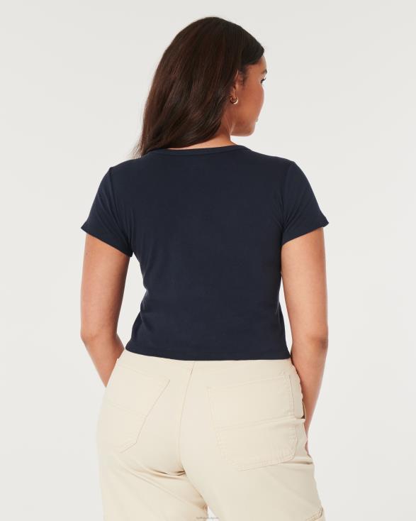 relaxed San Diego grafisch baby-T-shirt marineblauw vrouwen Hollister toppen 06JX118