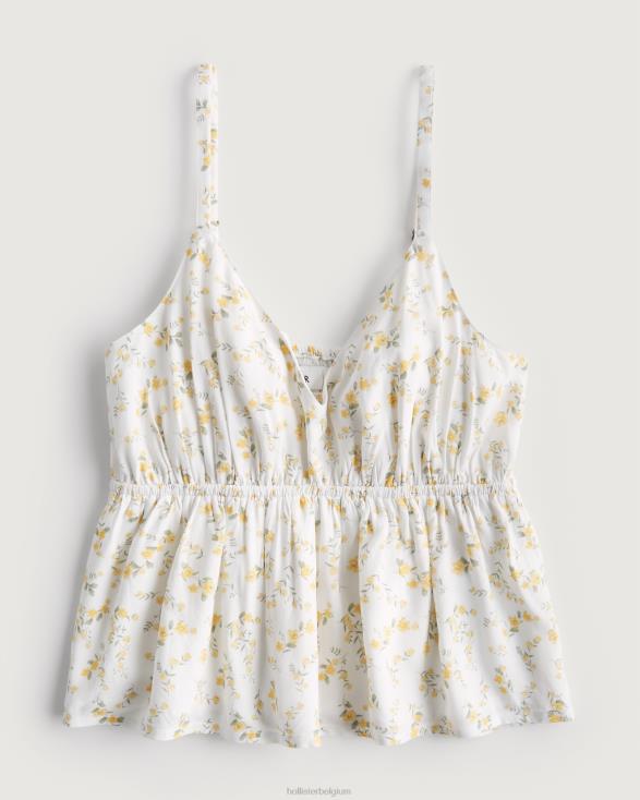 babydoll tank witte bloemen vrouwen Hollister toppen 06JX426