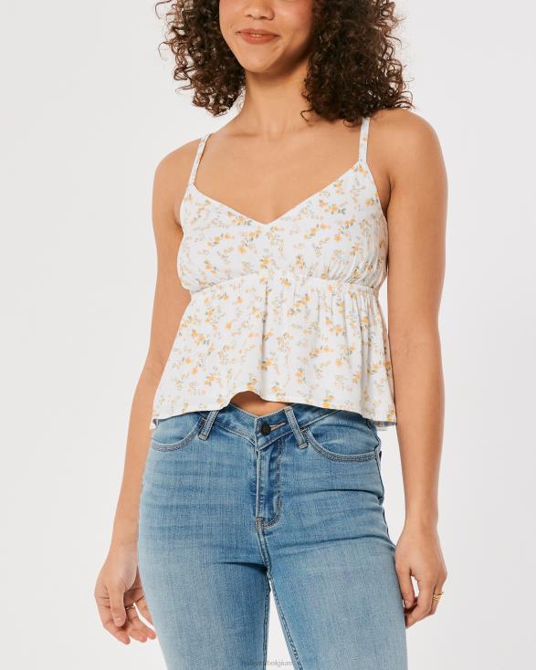 babydoll tank witte bloemen vrouwen Hollister toppen 06JX426