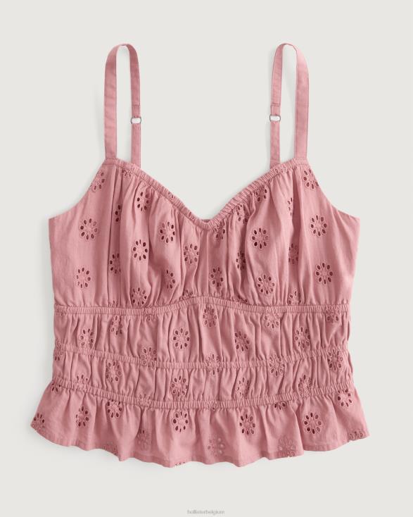 gekanaliseerd oogje tank donker roze vrouwen Hollister toppen 06JX131