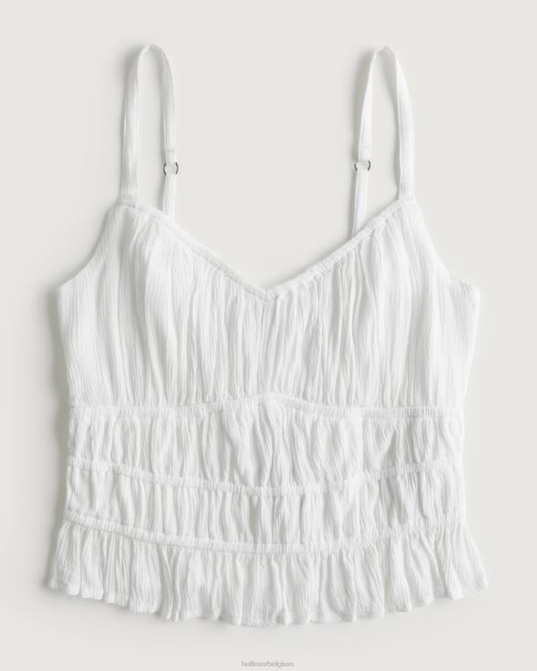 gekanaliseerde tank wit vrouwen Hollister toppen 06JX241