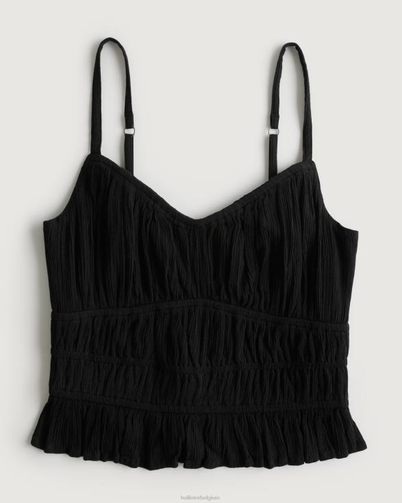 gekanaliseerde tank zwart vrouwen Hollister toppen 06JX140