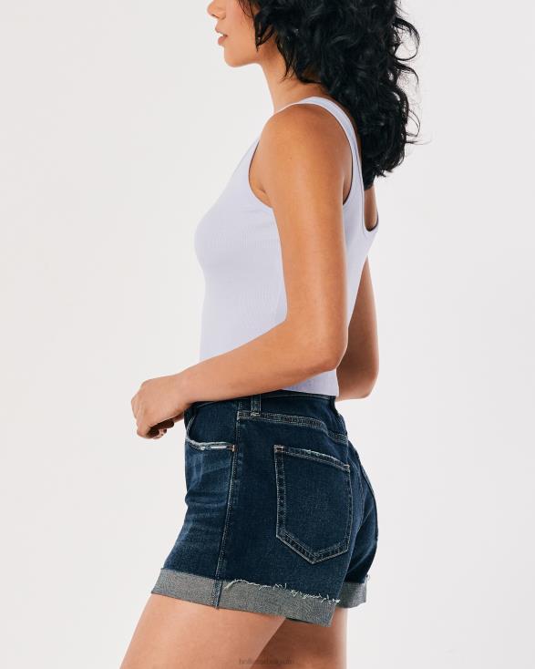 geribbelde scoop henley tank lichtblauw vrouwen Hollister toppen 06JX255