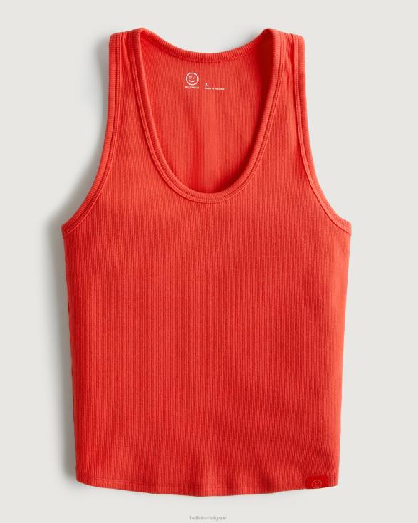 gilly hicks actieve geribbelde tank rood vrouwen Hollister toppen 06JX191