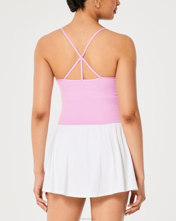 gilly hicks actieve oplaadbare tank met bandjes op de rug met langere lengte lichtroze vrouwen Hollister toppen 06JX362