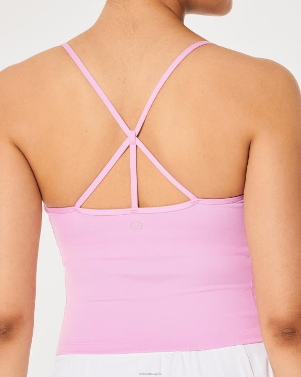 gilly hicks actieve oplaadbare tank met bandjes op de rug met langere lengte lichtroze vrouwen Hollister toppen 06JX362