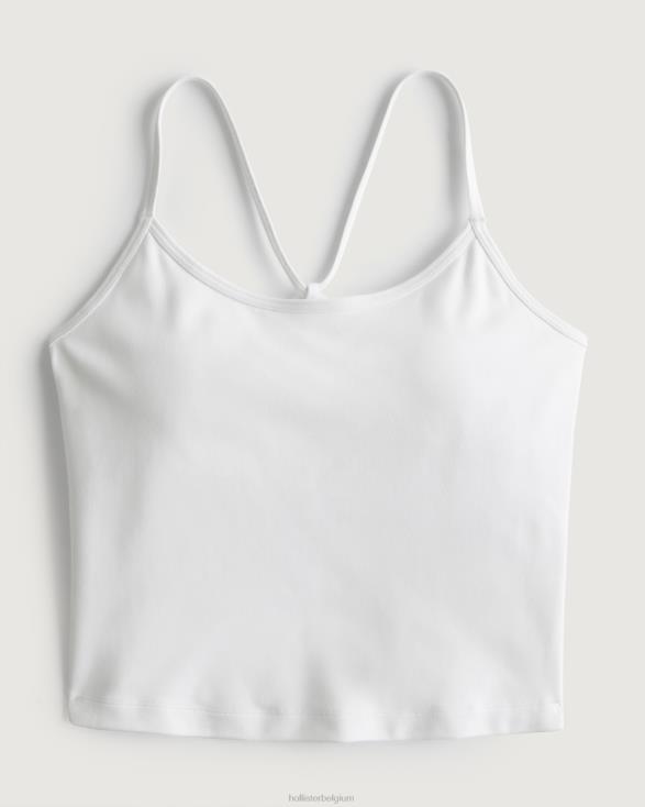 gilly hicks actieve oplaadbare tank met bandjes op de rug met langere lengte wit vrouwen Hollister toppen 06JX203