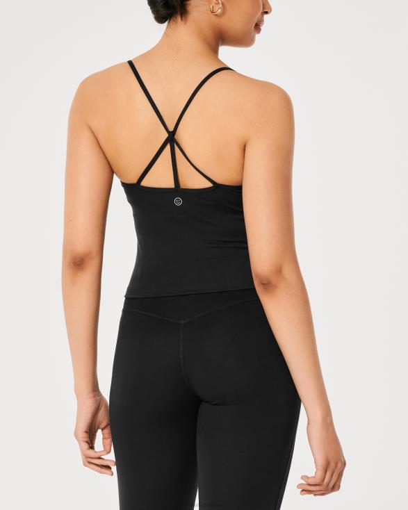gilly hicks actieve oplaadbare tank met bandjes op de rug met langere lengte zwart vrouwen Hollister toppen 06JX196