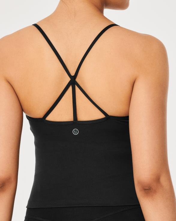 gilly hicks actieve oplaadbare tank met bandjes op de rug met langere lengte zwart vrouwen Hollister toppen 06JX196