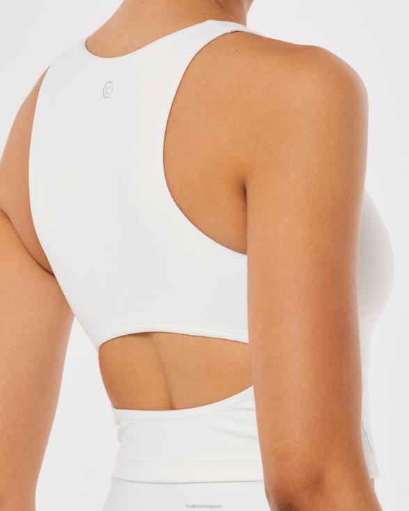 gilly hicks actieve oplaadtank met open achterkant wit vrouwen Hollister toppen 06JX398