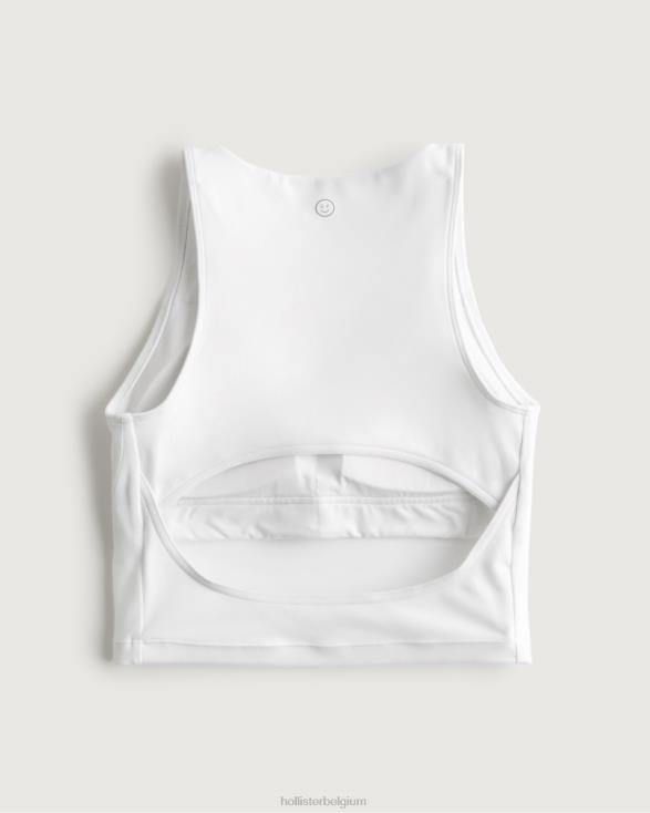gilly hicks actieve oplaadtank met open achterkant wit vrouwen Hollister toppen 06JX398