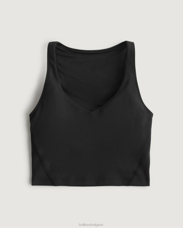 gilly hicks actieve oplaadtank met open achterkant zwart vrouwen Hollister toppen 06JX374