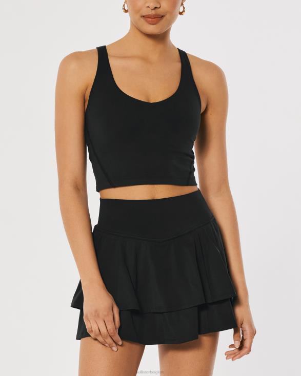 gilly hicks actieve oplaadtank met open achterkant zwart vrouwen Hollister toppen 06JX374