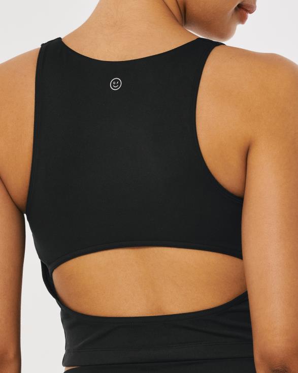 gilly hicks actieve oplaadtank met open achterkant zwart vrouwen Hollister toppen 06JX374