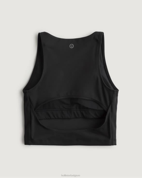 gilly hicks actieve oplaadtank met open achterkant zwart vrouwen Hollister toppen 06JX374