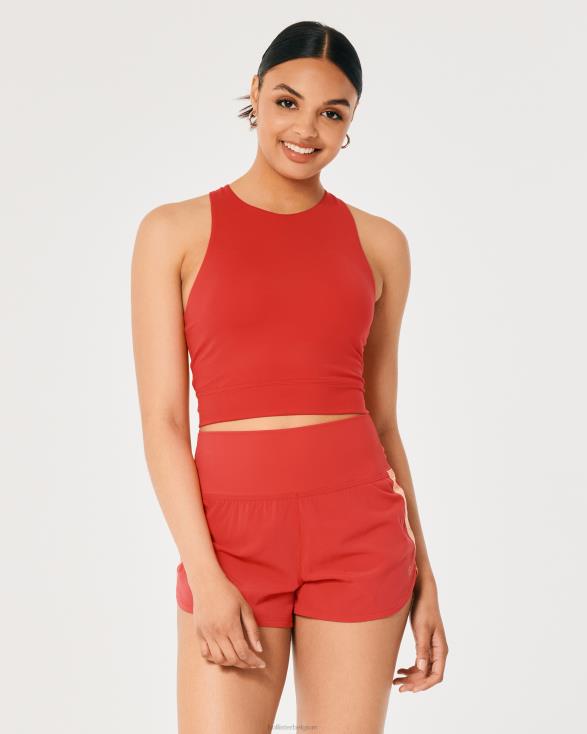 gilly hicks actieve tanktop met bandjes en hoge hals rood vrouwen Hollister toppen 06JX370