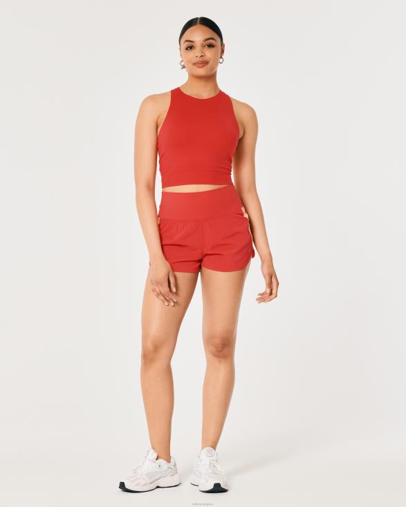 gilly hicks actieve tanktop met bandjes en hoge hals rood vrouwen Hollister toppen 06JX370