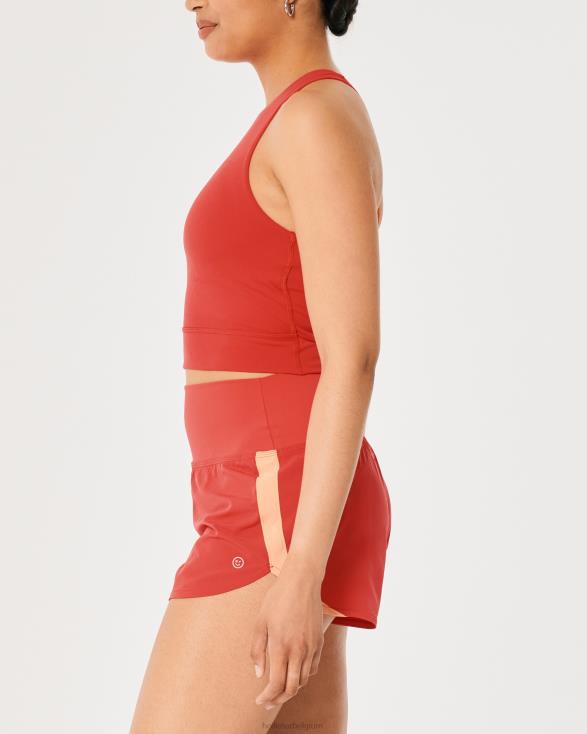 gilly hicks actieve tanktop met bandjes en hoge hals rood vrouwen Hollister toppen 06JX370
