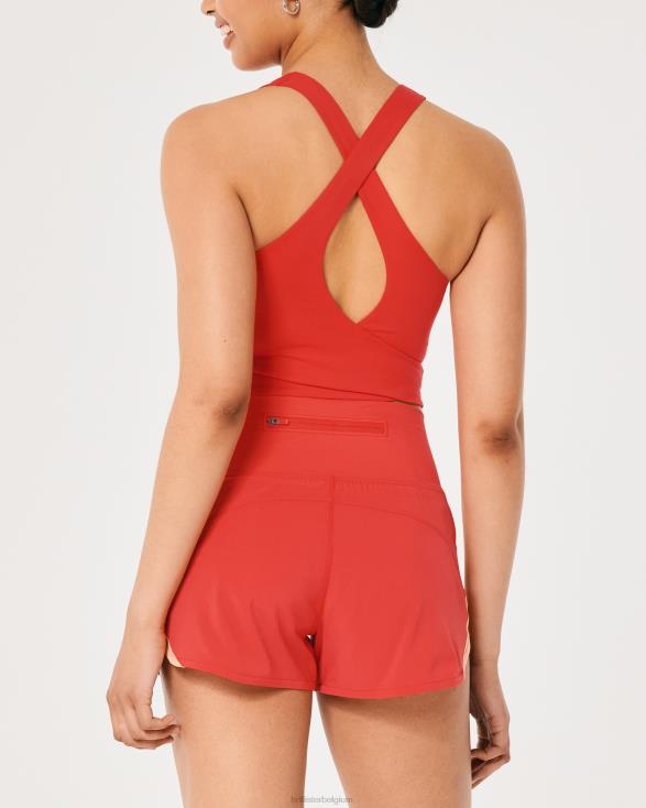 gilly hicks actieve tanktop met bandjes en hoge hals rood vrouwen Hollister toppen 06JX370