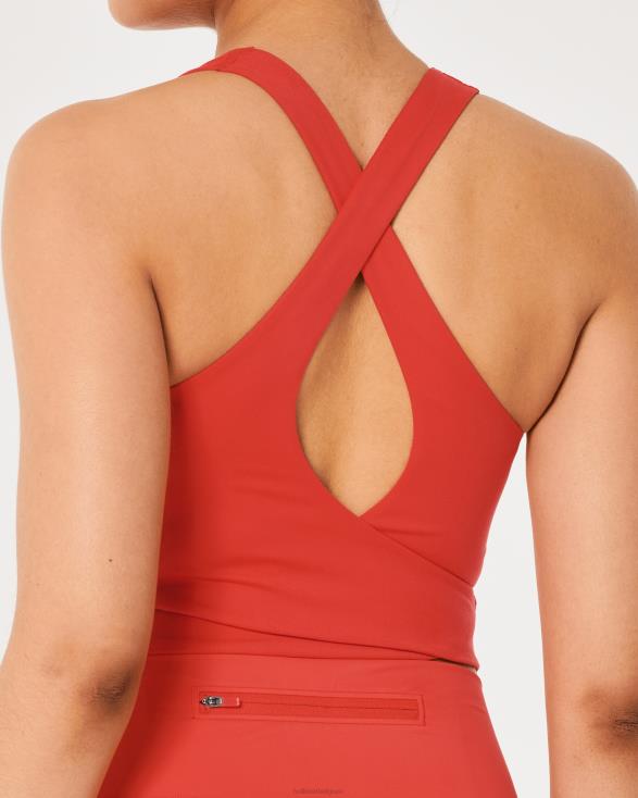 gilly hicks actieve tanktop met bandjes en hoge hals rood vrouwen Hollister toppen 06JX370