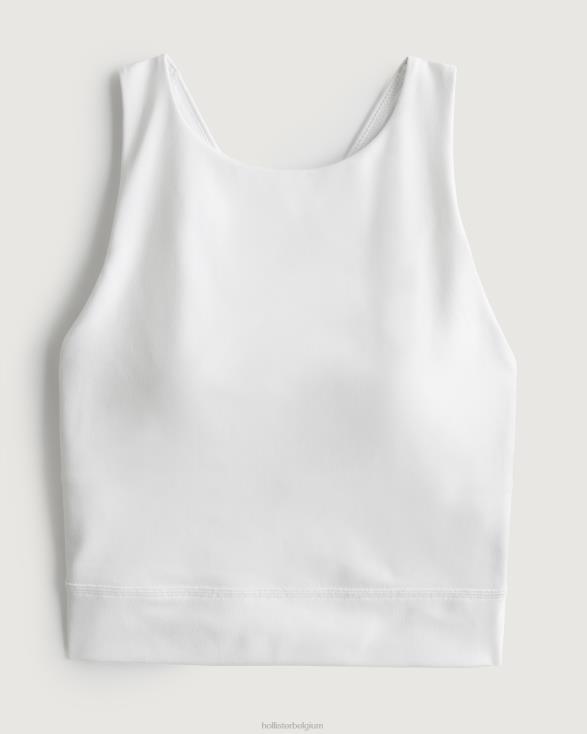 gilly hicks actieve tanktop met bandjes en hoge hals wit vrouwen Hollister toppen 06JX202