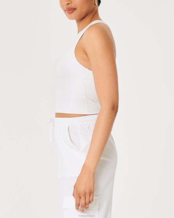 gilly hicks actieve tanktop met bandjes en hoge hals wit vrouwen Hollister toppen 06JX202