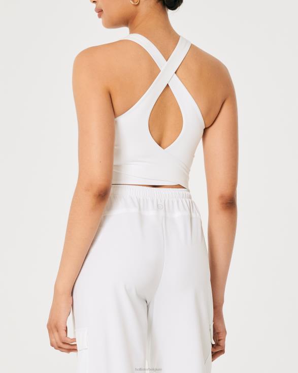 gilly hicks actieve tanktop met bandjes en hoge hals wit vrouwen Hollister toppen 06JX202
