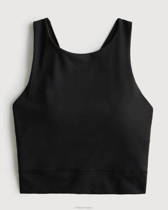 gilly hicks actieve tanktop met bandjes en hoge hals zwart vrouwen Hollister toppen 06JX195