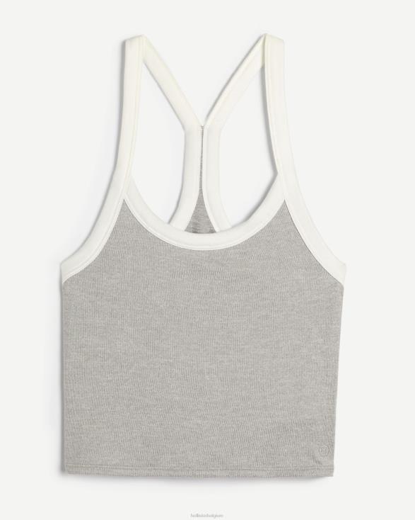 gilly hicks cosy tank licht grijs gemêleerd vrouwen Hollister toppen 06JX454