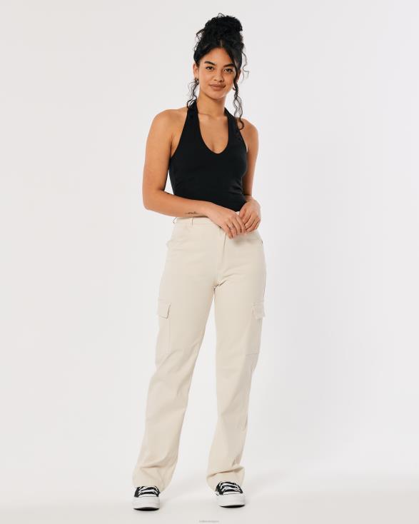 haltertop met v-hals zwart vrouwen Hollister toppen 06JX129