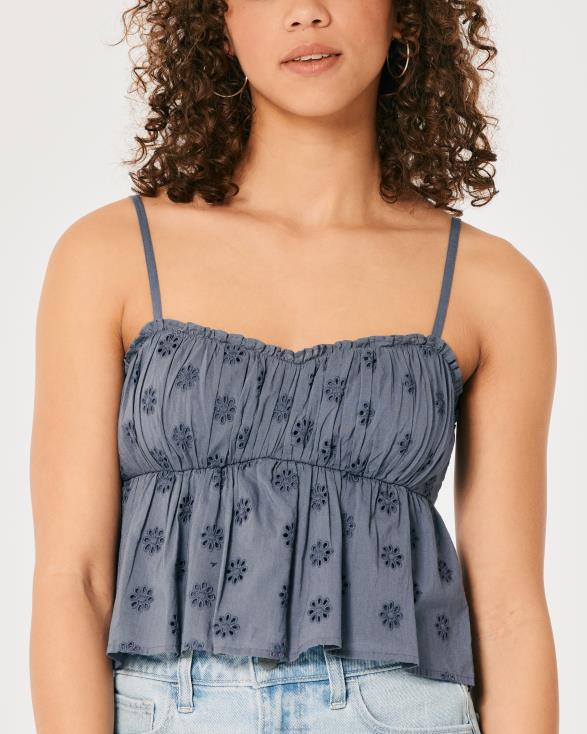 oogje babydoll top blauw vrouwen Hollister toppen 06JX319