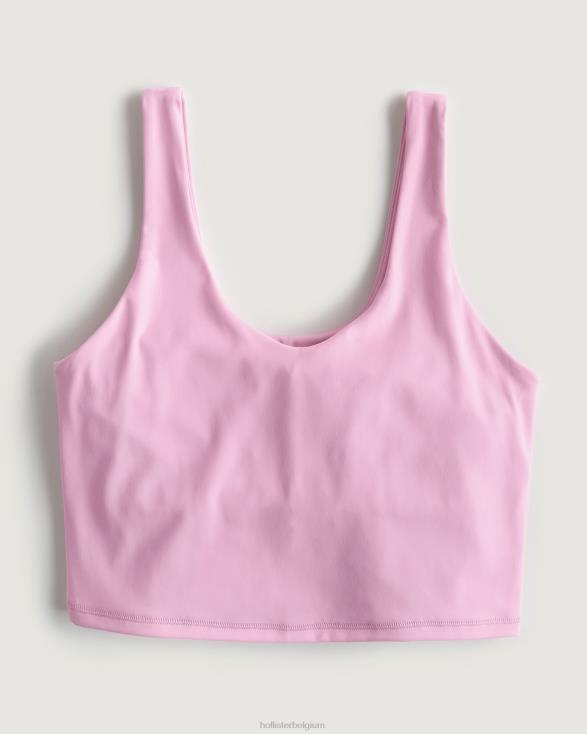 sociale toeristische crop scoop tank lichtroze vrouwen Hollister toppen 06JX372