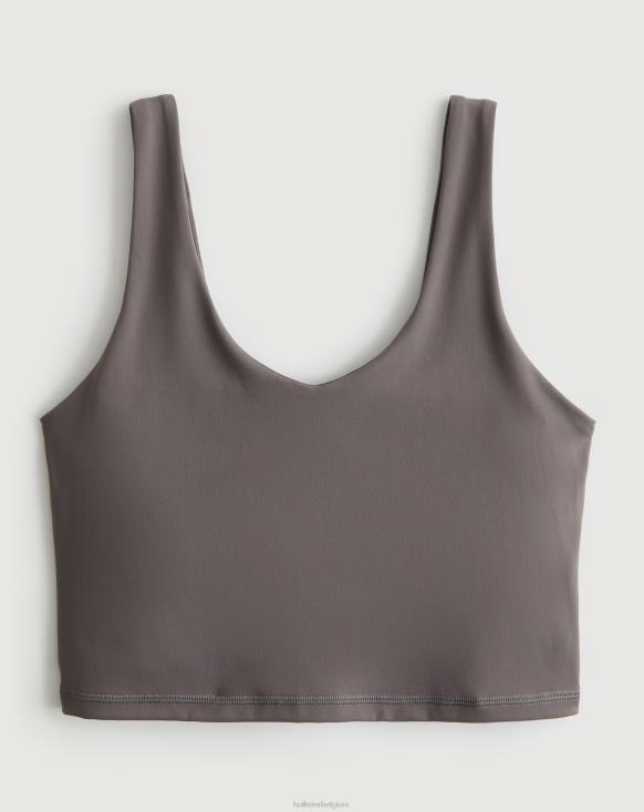 sociale toeristische primeur crop tank grijs vrouwen Hollister toppen 06JX402