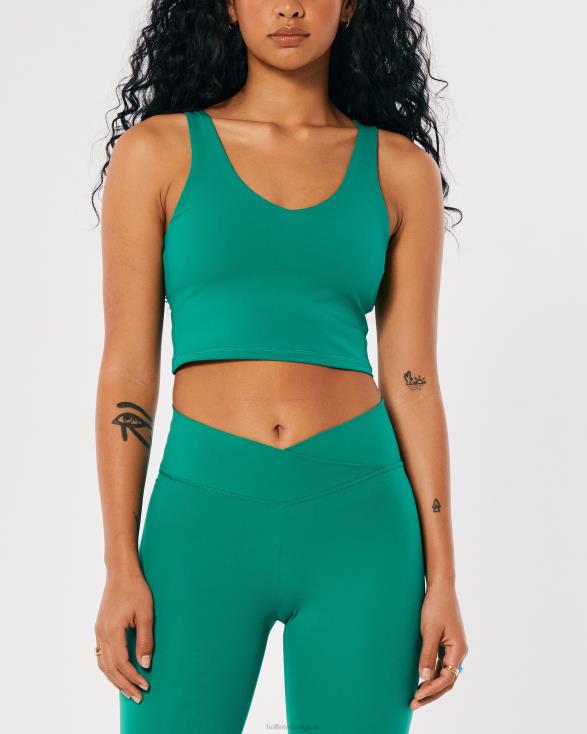 sociale toeristische primeur crop tank groente vrouwen Hollister toppen 06JX383